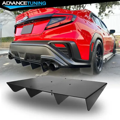 Universal 22x20  4 Shark Fins Rear Bumer Diffuser Assembly Cover Unpainted ABS • $29.85