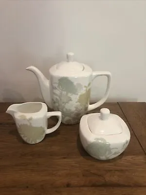 £25 • Buy Aynsley Living Cambridge Peony  Design Teapot, Sugar Bowl With Lid & Milk Jug