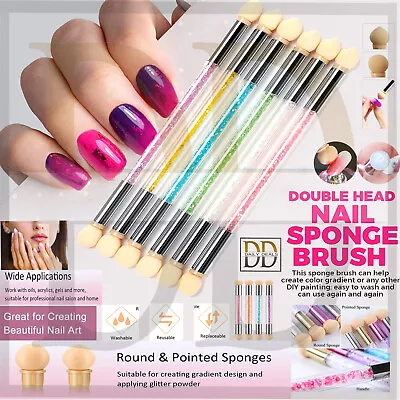 £2.99 • Buy Nail Art Sponge Tool Glitter Powder Picking Dotting Gradient Pen Manicure Brush