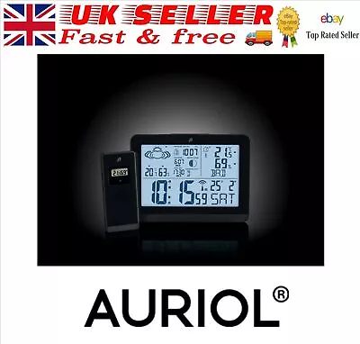 £18.99 • Buy Auriol Radio Controlled Weather Station In Black