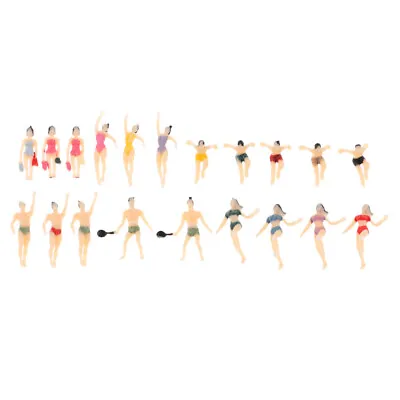 20 Pcs N Scale 1: 150 Painted Model Figures People Swimmer Gift • £5.90