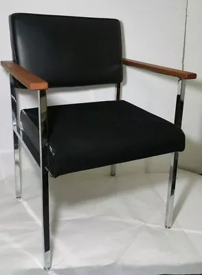 Corry Jamestown Vintage Mid Century Modern Chrome/Black Office Arm Chair • $360