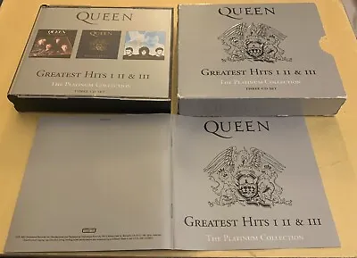 Queen Greatest Hits I II & III The Platinum Collection 3 CD BOX Freddie EX/EX • £7.99