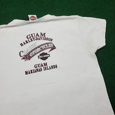 Vintage Harley Davidson Shirt Mens M White 2002 Guam Marianas Islands Biker Y2K • $18.71