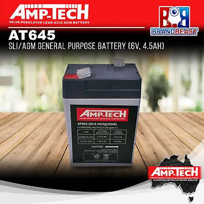 Amp-Tech AT645 SLI/AGM General Purpose Battery (6V 4.5Ah) • $15