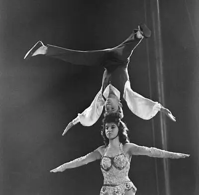 Bertram Mills Circus Tightrope Act 1958 OLD PHOTO 2 • $9