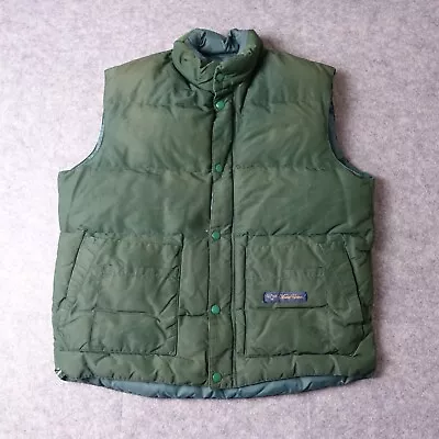 VINTAGE Canada Goose Vest Mens Medium Green Snow Goose Down Puffer Vest VTG Puff • $119