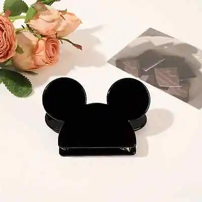 Mickey Ears Mouse Acrylic Cartoon Hair Claw Clip: Black • $12