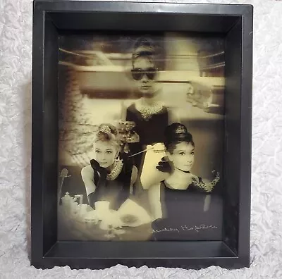 Audrey Hepburn Signed Black & White 3D Hologram Breakfast At Tiffany`s Frame • £36.60