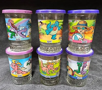 Set Of 6 With Lids 2001 Dragon Tales Welch's Jelly Jar Glasses • $34.99