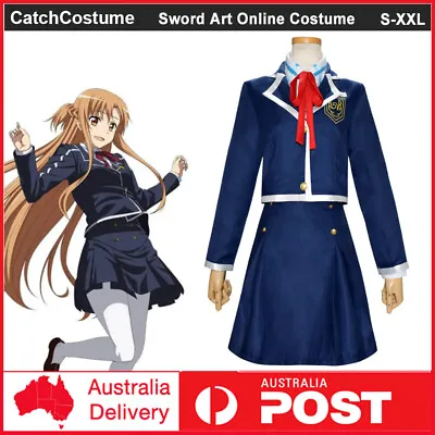 $70.99 • Buy Anime Sword Art Online SAO Yuuki Asuna School Uniform Cosplay Costume Outfits