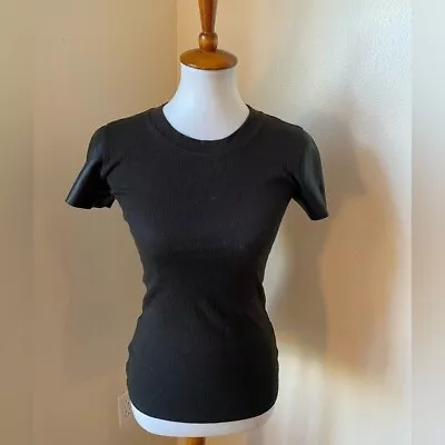 Maggie Ward Women's T-Shirt Black Size XS Leather Short Sleeve Crewneck Tee • $25