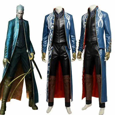 Devil May Cry 3 Vergil Cosplay Costume Men Outfit Halloween Custom Made  • $107.15