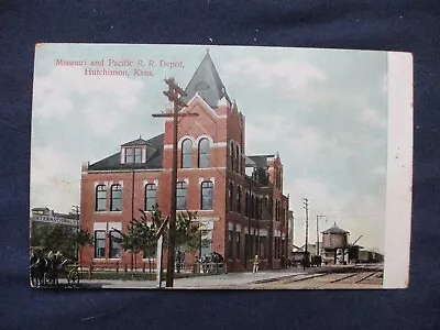 Ca1910 Hutchinson Kansas MP RR Missouri Pacific RR Train Depot Postcard • $8.50