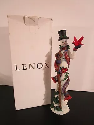 Lenox 12  Winter FRIEND Snowman Pencil Christmas Figurine 1999 Box Excellent • $39.95