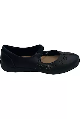 Earth Origins Leather Mary Janes W/ Perf Detail Florence Black • $39.99