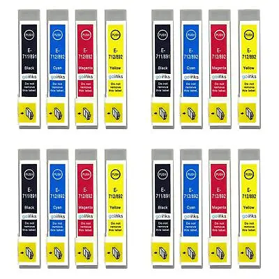 £30.65 • Buy 16 Ink Cartridges (Set) For Epson Stylus CX4300, DX4400, DX7000F, DX7450, SX205