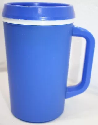 Vintage 20 Oz Aladdin Insulated Travel Coffee Cup Mug W/ Tight Lid! Clean BLUE • $18.95