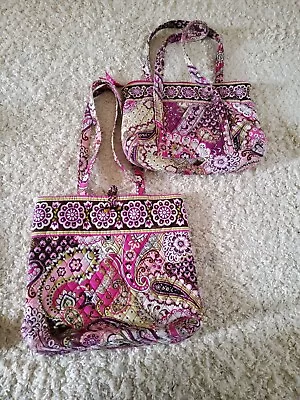 Vera Bradley - East West Tote  - Very Berry - Retired - Magnet Close 2 Bags • $34.99