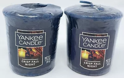 Lot Of 2 Yankee Candle CRISP FALL NIGHT Sampler Votives 1.75oz RETIRED • $10.99