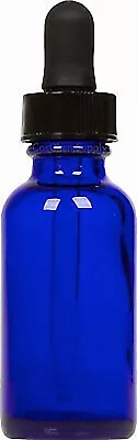 COBALT BLUE Glass Bottles 2 Oz With Glass Droppers  (2-4-8-12-24 Count) • $36.95