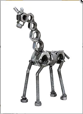 Baby Giraffe Hand Crafted Recycled Metal  Art Sculpture Figurine • $18.95