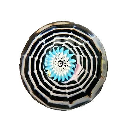 Murano Zanfirico Art Glass Paperweight Spiderweb Design • $39.99