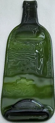 NEW Melted Flattened Green Wine Bottle - Cheese Tray/Spoon Rest W/Tag ($24.99) • $19