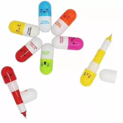 40pcs Vitamin Pill Ballpoint Pen Cute Cartoon Retractable Ball Pen Smiling Fa... • $14.92