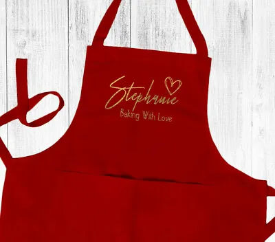 Personalised Ladies Apron With Pocket .Kitchen Accesories Gift For Her • £14.50