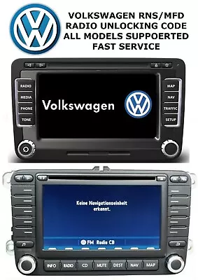 RNS MFD VOLKSWAGEN  Radio Code Decode Fast Service Navigation Unlock • $4