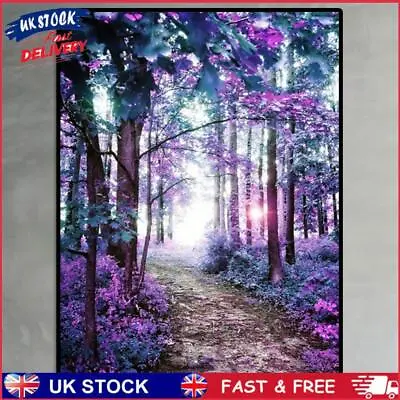 Painting By Numbers Kit DIY Purple Grove Canvas Oil Wall Art Picture Ornaments • £8.69
