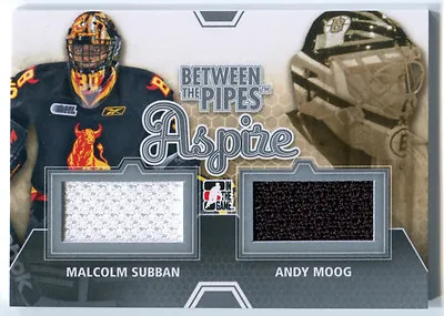 2012-13 Between The Pipes MALCOLM SUBBAN RC ANDY MOOG Aspire Dual Jersey SP /140 • $19.97