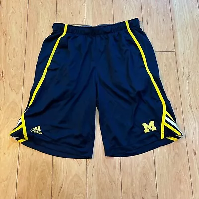 Michigan Wolverines Basketball Shorts Adidas Navy Blue Block M Men’s Size Medium • $14.99