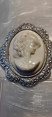 VINTAGE SOLID SILVER MOUNTED CAMEO CHARLES HORNER CHESTER 1948? Lot 5 • £40