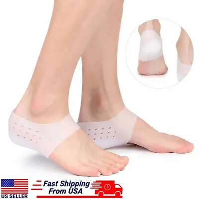 Unisex Invisible Height Lifting Increase Socks Heel Pads Silicone Insoles 5cm US • $5.51