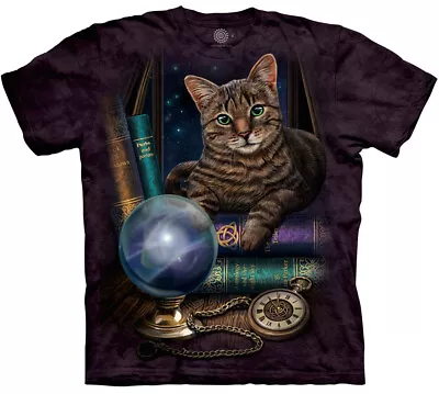 Cat Kittens Magic The Fortune Teller Cute Animal Purple Mountain T-Shirt S-4X • $33.96