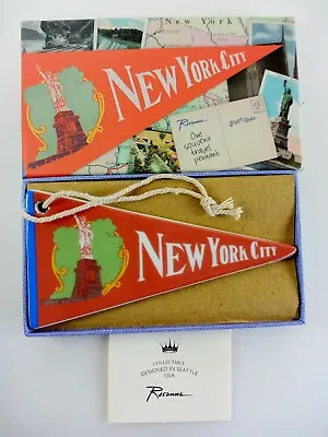 New York City USA Rosanna  Tray Ceramics Vintage Souvenir Travel Gift Pennant  • $8.95