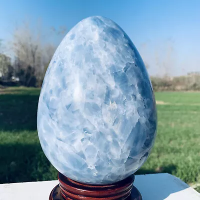 12.65LB Natural Polished Blue Celestite Quartz Crystal Gem Egg Ball Specimen • $11.51