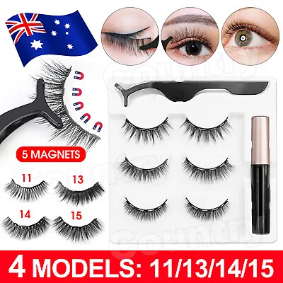 $6.85 • Buy Magnetic False Eyelashes Natural Eye Lashes Extension Liquid Eyeliner Tweezer AU