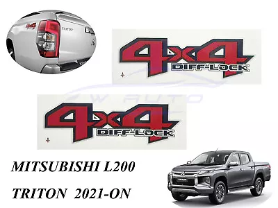 4x4 DIFF-LOCK DECAL PVC SIDE CABIN REAR STICKER FOR MITSUBISHI L200 TRITON 2020+ • $25