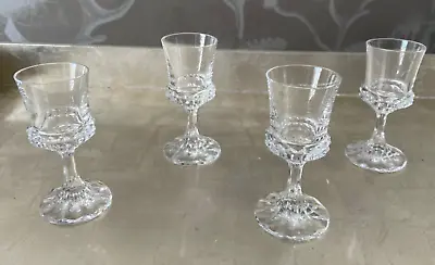 4 Vintage VILLEROY & BOCH LUCRETIA Clear Crystal 4 3/8 Inch Liqueur Glasses • $69.99