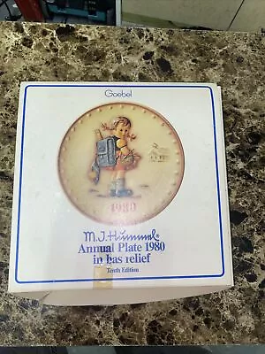 Goebel M. J. Hummel 10th Annual Plate 1980 School Girl Plate#292 Wear Box Rare • $76.50