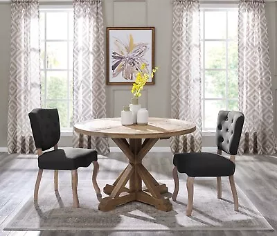 Modway Stitch 47  Round Pine Wood Dining Table In Brown • $1042.85