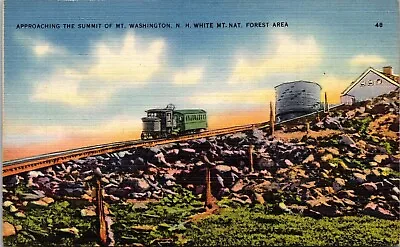 Mount Washington Summit White Mountains New Hampshire Railroad Linen Postcard • $2.75