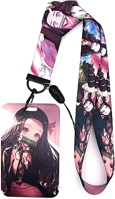 Lanyard With ID Badge Holder Kamado Nezuko Demon Slayer Keychain Phone Strap • $7.98