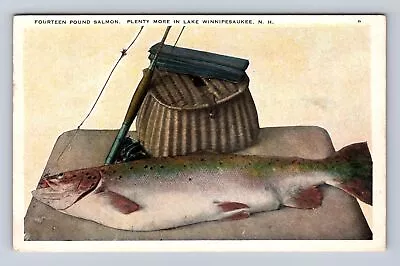 Lake Winnipesaukee NH-New Hampshire Pound Salmon Vintage C1937 Postcard • £7.70