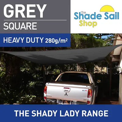 $149 • Buy Square GREY 3.6m X 3.6m Shade Sail Sun Heavy Duty 280GSM GREY 3.6X3.6M Corners