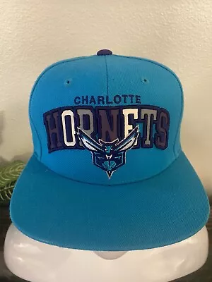 Charlotte Hornets NBA Mitchell And Ness OSFM SnapBack Hat Teal/Purple • $17.99