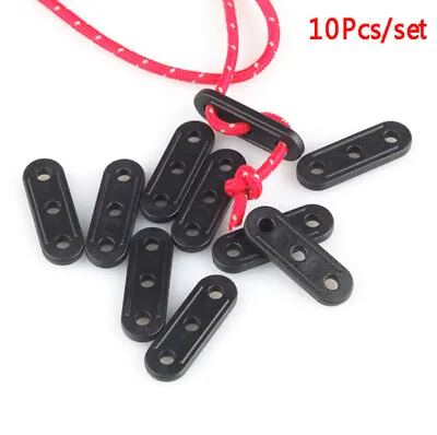 10 Camping Canopy Tarp Guy Line Bent Runners Tent Clips Lock Rope Tensioner Rock • £4.57